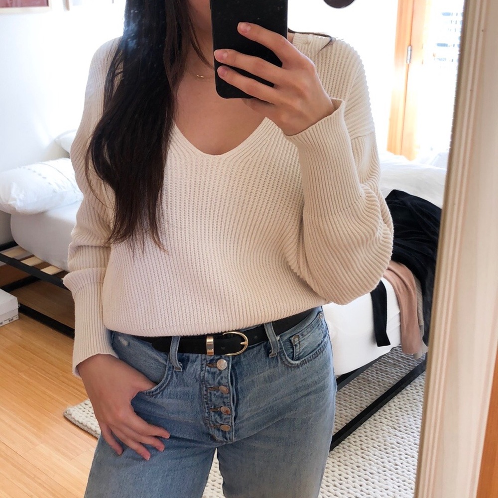 FREE PEOPLE cream sweater